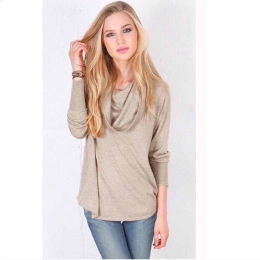NWT Joie Wesley Heather Oat Cowl Thin Sweater 642